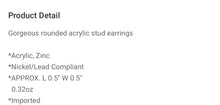Load image into Gallery viewer, 8747 Gorgeous Round Acrylic Stud Earring
