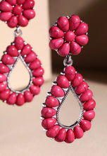 Load image into Gallery viewer, 8746 Semi Stone Tear Drop Earring in Pink
