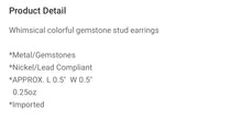 Load image into Gallery viewer, 7832 Colorful Gemstone Stud Earrings
