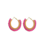 Pink and Orange Bead Hoops