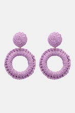 Load image into Gallery viewer, Round Shape Raffia Grass Dangle Earrings
