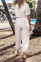 Load image into Gallery viewer, 6013 Round Neck Short Sleeve Top Waist Pants Set
