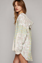 Load image into Gallery viewer, POL Long Sleeve Knit Mixed Hoodie Plaid Shirt
