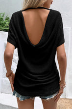 Load image into Gallery viewer, Backless Round Neck Short Sleeve T-Shirt
