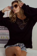 Load image into Gallery viewer, BiBi Lace Detail Ribbed Long Sleeve Top
