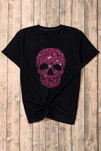 Load image into Gallery viewer, Rhinestone Round Neck Short Sleeve T-Shirt
