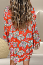 Load image into Gallery viewer, Printed Button Up Three-Quarter Sleeve Shirt Dress
