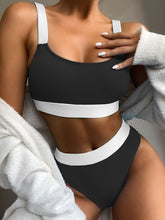 Load image into Gallery viewer, Contrast Scoop Neck Wide Strap Two-Piece Swim Set
