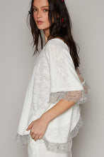 Load image into Gallery viewer, POL Openwork V-Neck Half Sleeve Top
