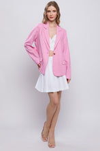 Load image into Gallery viewer, Love Tree One-Button Long Sleeve Linen Blazer

