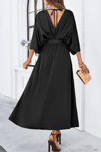Load image into Gallery viewer, Slit Tied V-Neck Three-Quarter Sleeve Dress
