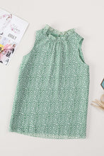 Load image into Gallery viewer, Frill Printed Round Neck Tank
