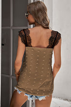 Load image into Gallery viewer, Contrast Lace Trim Swiss Dot Tank
