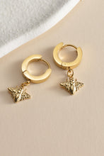 Load image into Gallery viewer, Bee Drop Huggie Earrings
