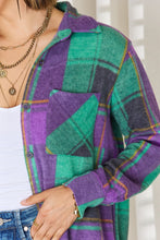 Load image into Gallery viewer, Zenana Plaid Button Up Long Sleeve Shacket
