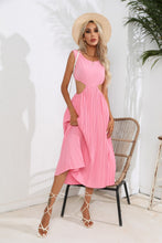 Load image into Gallery viewer, Cutout Ruched Round Neck Tank Dress
