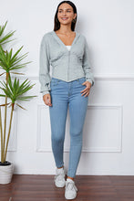 Load image into Gallery viewer, Ruched Half Zip Hooded Jacket
