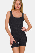 Load image into Gallery viewer, Zenana Washed Ribbed Romper with Pad
