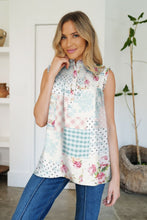 Load image into Gallery viewer, Frill Printed Mock Neck Top
