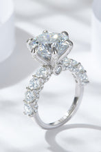 Load image into Gallery viewer, 3-Carat Moissanite Platinum-Plated Side Stone Ring
