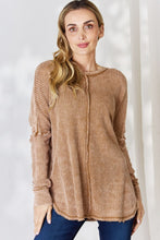 Load image into Gallery viewer, Zenana Oversized Washed Waffle Long Sleeve Top
