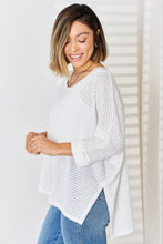 Load image into Gallery viewer, Zenana Full Size Waffle Knit V-Neck Long Sleeve Slit Top
