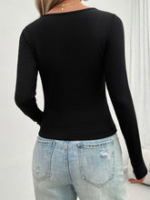 Load image into Gallery viewer, Lace Detail Scoop Neck Long Sleeve T-Shirt
