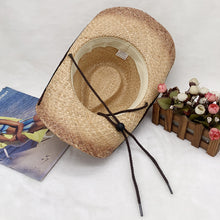 Load image into Gallery viewer, Embroidered Tied Raffia Hat

