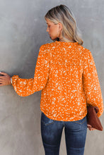 Load image into Gallery viewer, Double Take Printed Notched Neck Smocked Blouse
