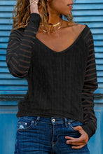 Load image into Gallery viewer, Swiss Dot V-Neck Long Sleeve T-Shirt
