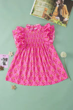 Load image into Gallery viewer, Ruffled Printed Mock Neck Cap Sleeve Blouse
