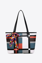 Load image into Gallery viewer, Adored Color Block Tie Detail PU Leather Tote Bag
