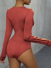 Load image into Gallery viewer, Lace Detail Plunge Long Sleeve Bodysuit

