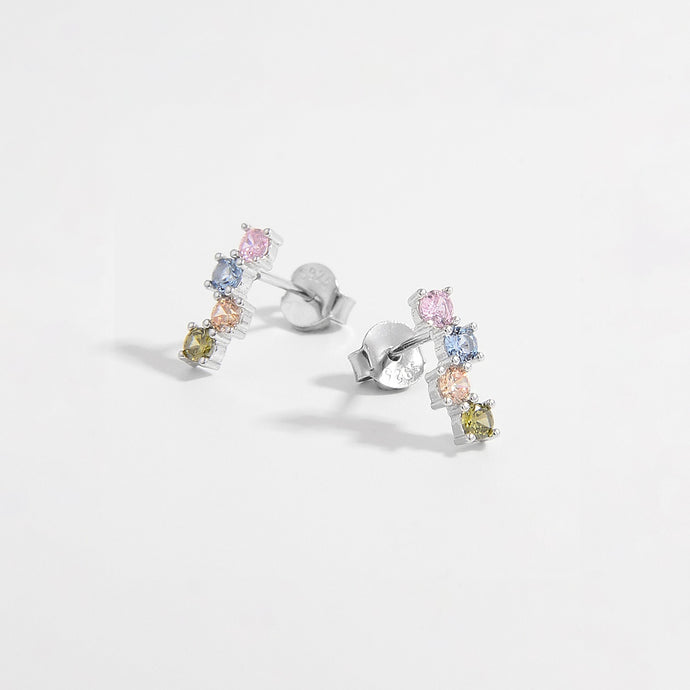 925 Sterling Silver Inlaid Zircon Earrings