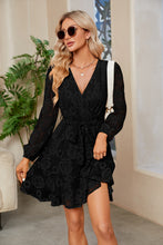 Load image into Gallery viewer, Surplice Lace Long Sleeve Mini Dress
