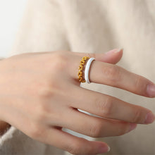 Load image into Gallery viewer, Enamel 18K Gold-Plated Open Ring
