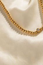 Load image into Gallery viewer, Inlaid Zircon Beaded Stainless Steel Necklace
