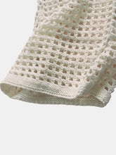 Load image into Gallery viewer, Openwork Boat Neck Long Sleeve Knit Cover Up
