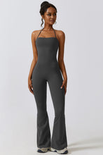 Load image into Gallery viewer, Halter Neck Flare Sport Jumpsuit
