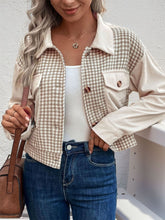 Load image into Gallery viewer, Pocketed Houndstooth Long Sleeve Jacket
