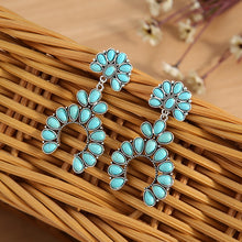 Load image into Gallery viewer, Artificial Turquoise Drop Earrings
