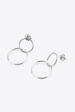 Load image into Gallery viewer, 925 Sterling Silver Double Hoop Drop Earrings
