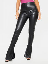 Load image into Gallery viewer, 7554 High Waist Inner Slit Pants PU
