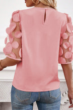 Load image into Gallery viewer, Applique Round Neck Half Sleeve Blouse
