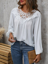 Load image into Gallery viewer, Lace Detail Balloon Sleeve Blouse
