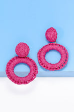 Load image into Gallery viewer, Round Shape Raffia Grass Dangle Earrings
