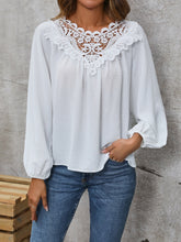Load image into Gallery viewer, Lace Detail Balloon Sleeve Blouse
