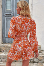 Load image into Gallery viewer, Printed Long Sleeve Cropped Top and Shorts Set
