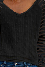 Load image into Gallery viewer, Swiss Dot V-Neck Long Sleeve T-Shirt
