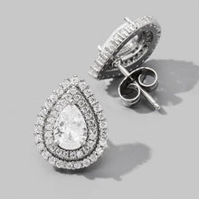 Load image into Gallery viewer, 925 Sterling Silver Zircon Teardrop Shape Stud Earrings
